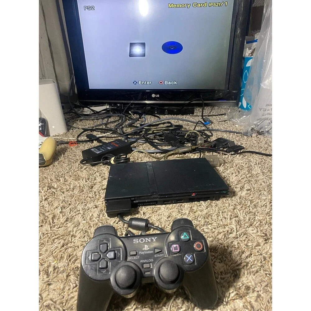 Playstation 2 PS2 Slim Console With Sony Memory Card & Sony Controller complete
